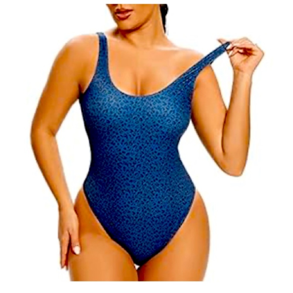 Dixperfect Women's 80s/90s Inspired High Cut Low Back One Piece Bathing Suit